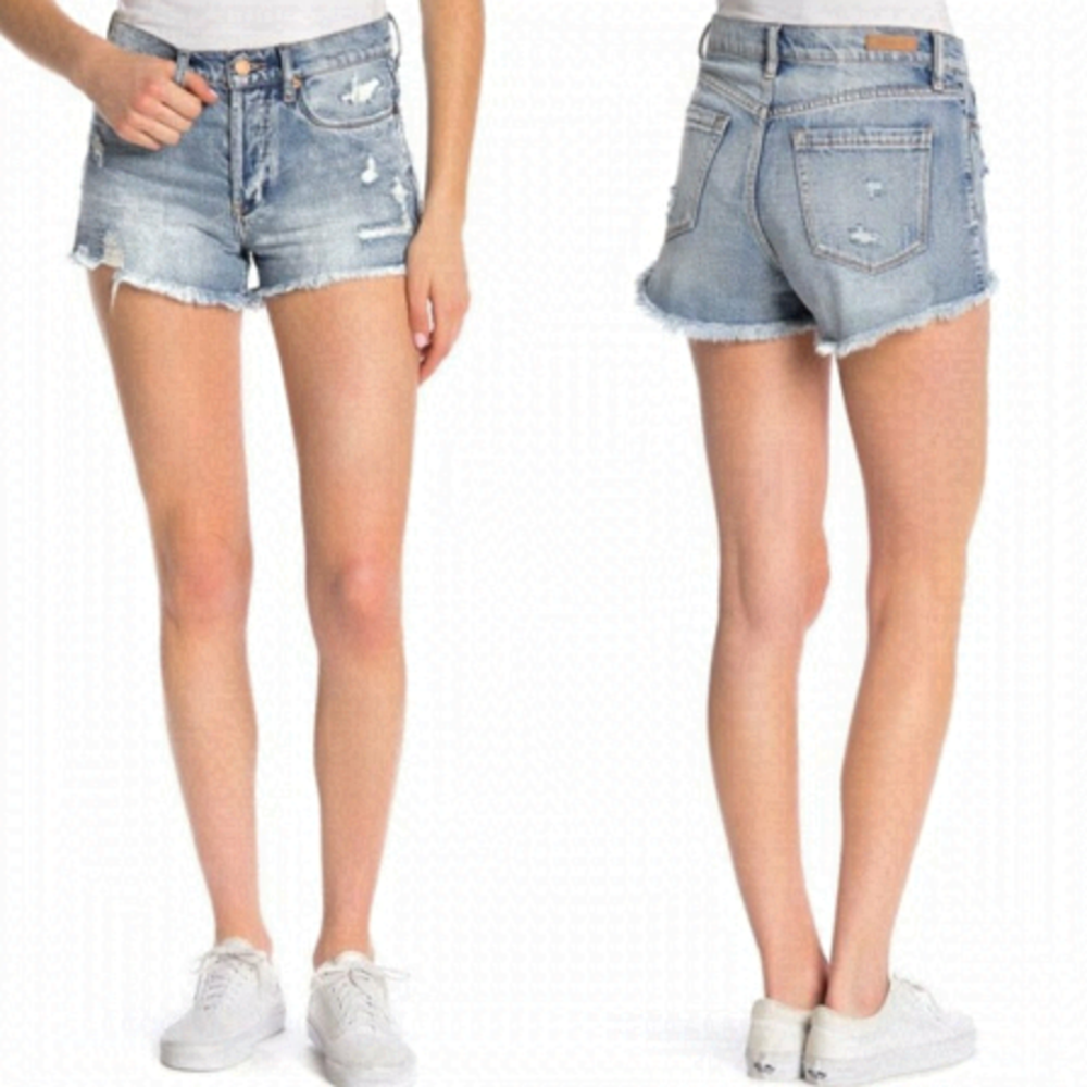 Blank NYC Hollyweird High-Rise Distressed Jean Shorts